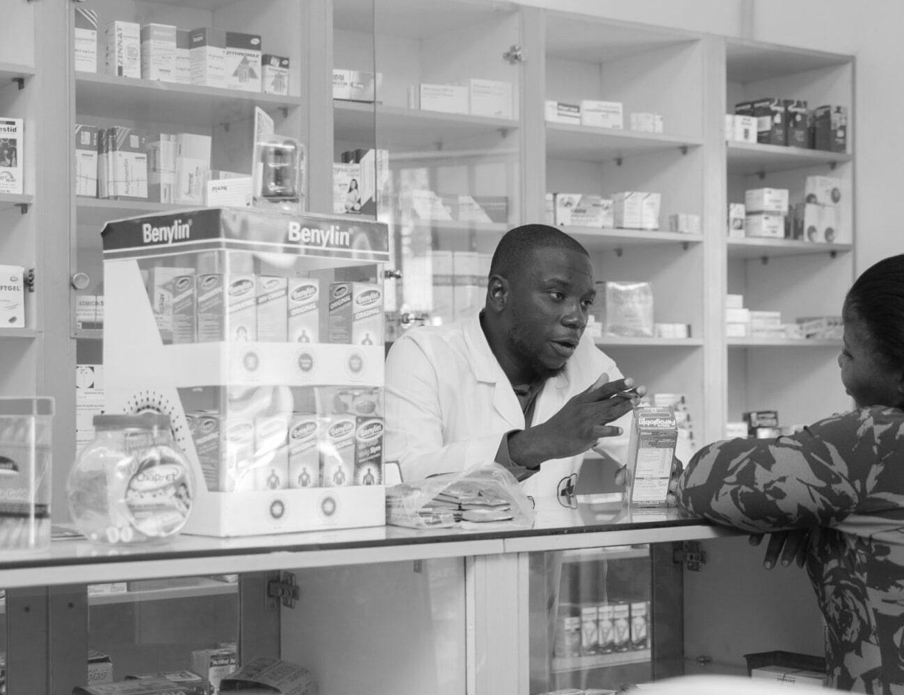 A Pharmacist Attending to a Patient