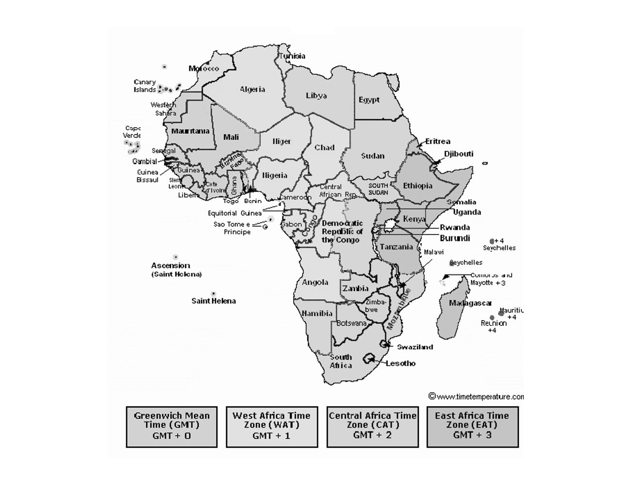 A Time Zone Africa Map