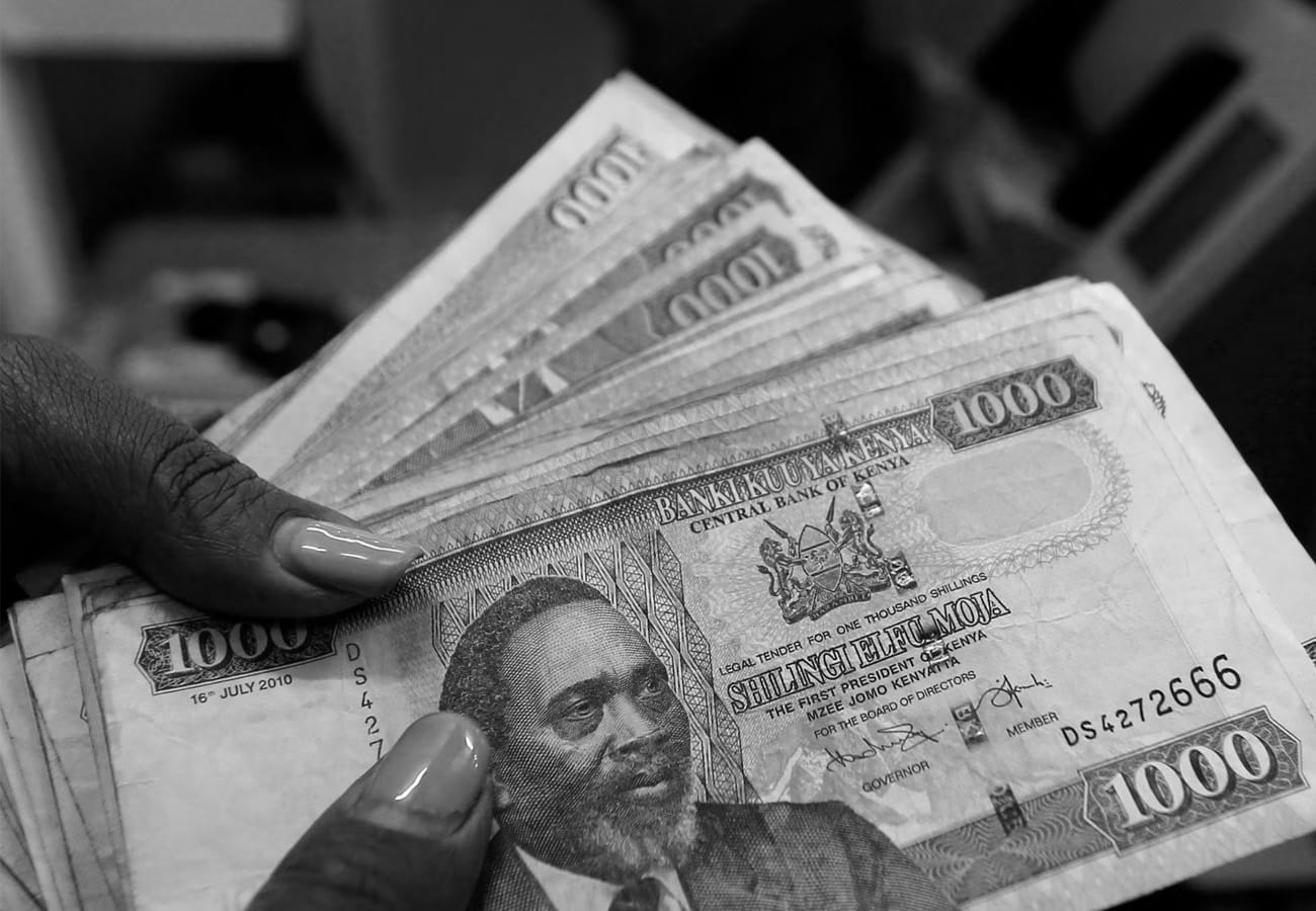 A stack of Kenyan Shillings
