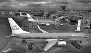 KLM flight at Amsterdam International Airport