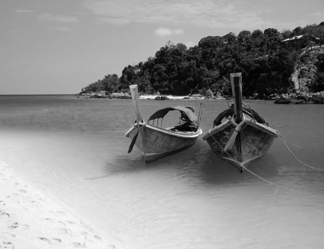 Boats on a Beach in Zanzibar