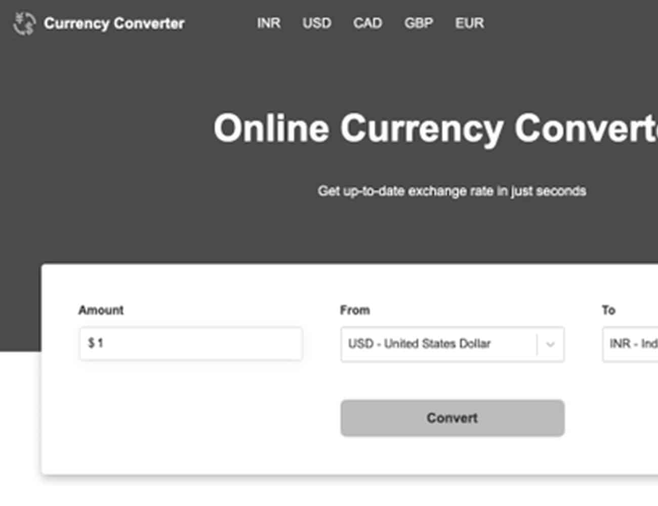 Currency Converter Website