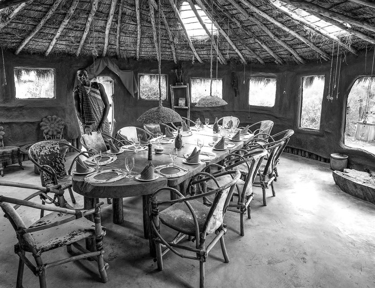 Dining at Africa Amini Maasai lodge