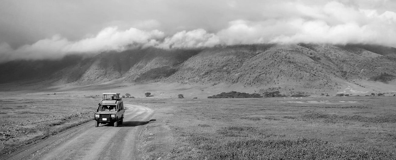 Driving through Kenya