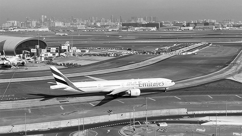 Emirates airline at Dubai International Airport