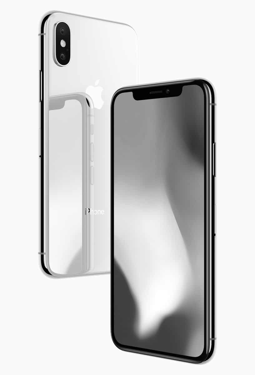 Front and Back view of an iPhone X