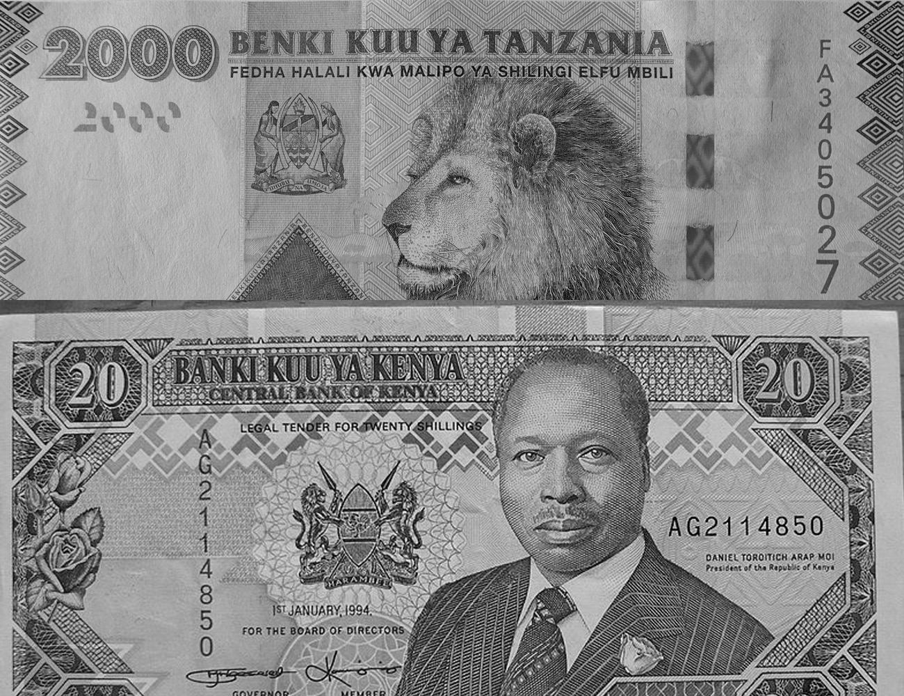 Kenya and Tanzania Shilling
