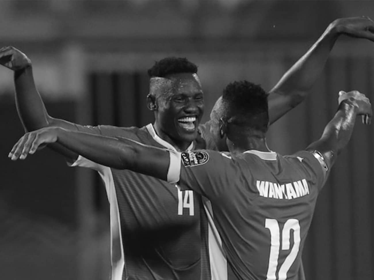 Kenyan Players Celebrating at a Match