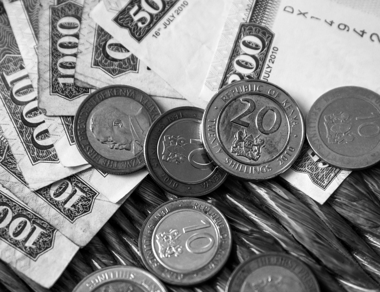 Kenyan Shillings on a Table