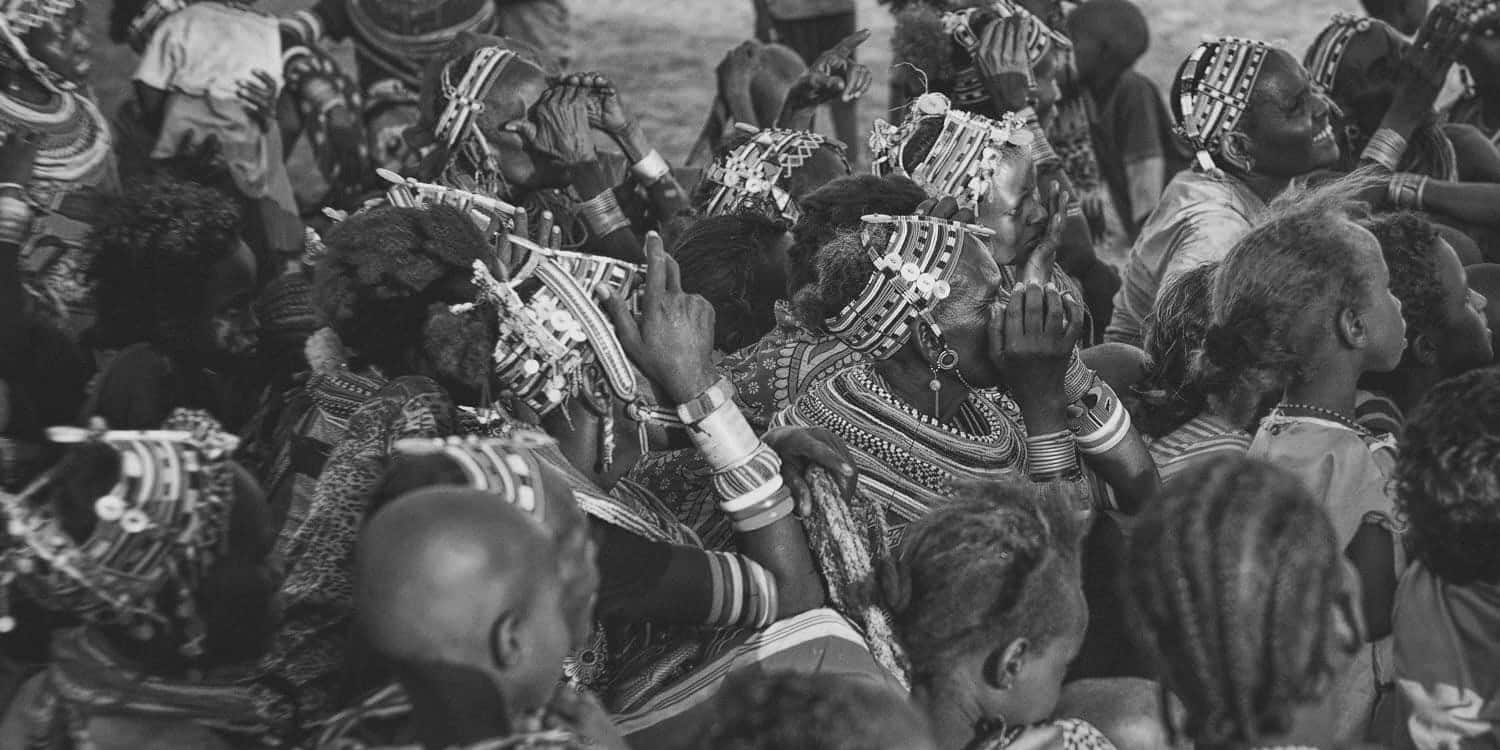 Maasai villagers Masai Mara Kenya