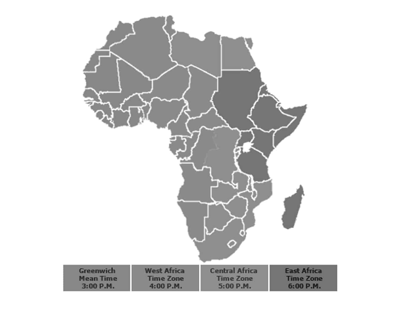 Map Showing Time Zone in Africa