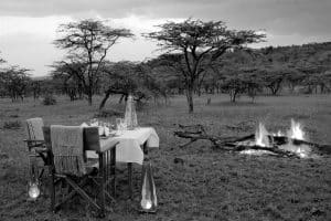 Romantic Camp dining setup