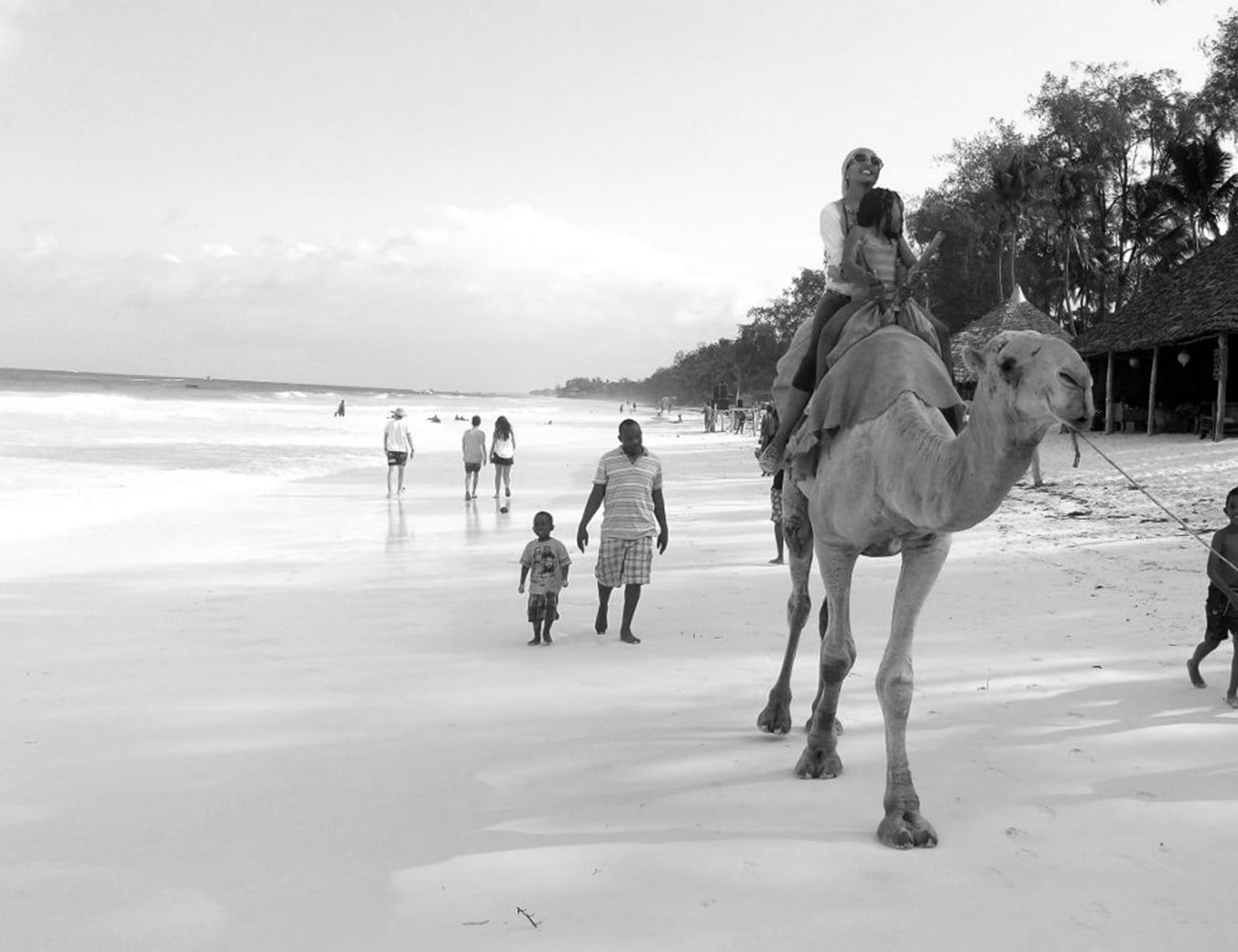 People at the Beautiful Diani Beach in Kenya