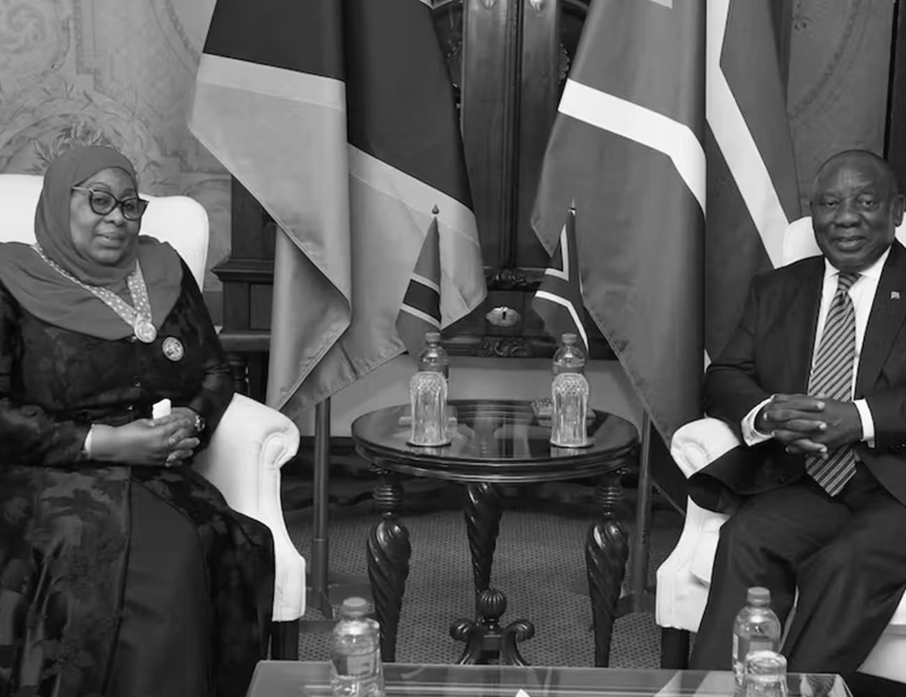 Tanzanian President Samia Suluhu Hassan and South African president Cyril Ramaphosa