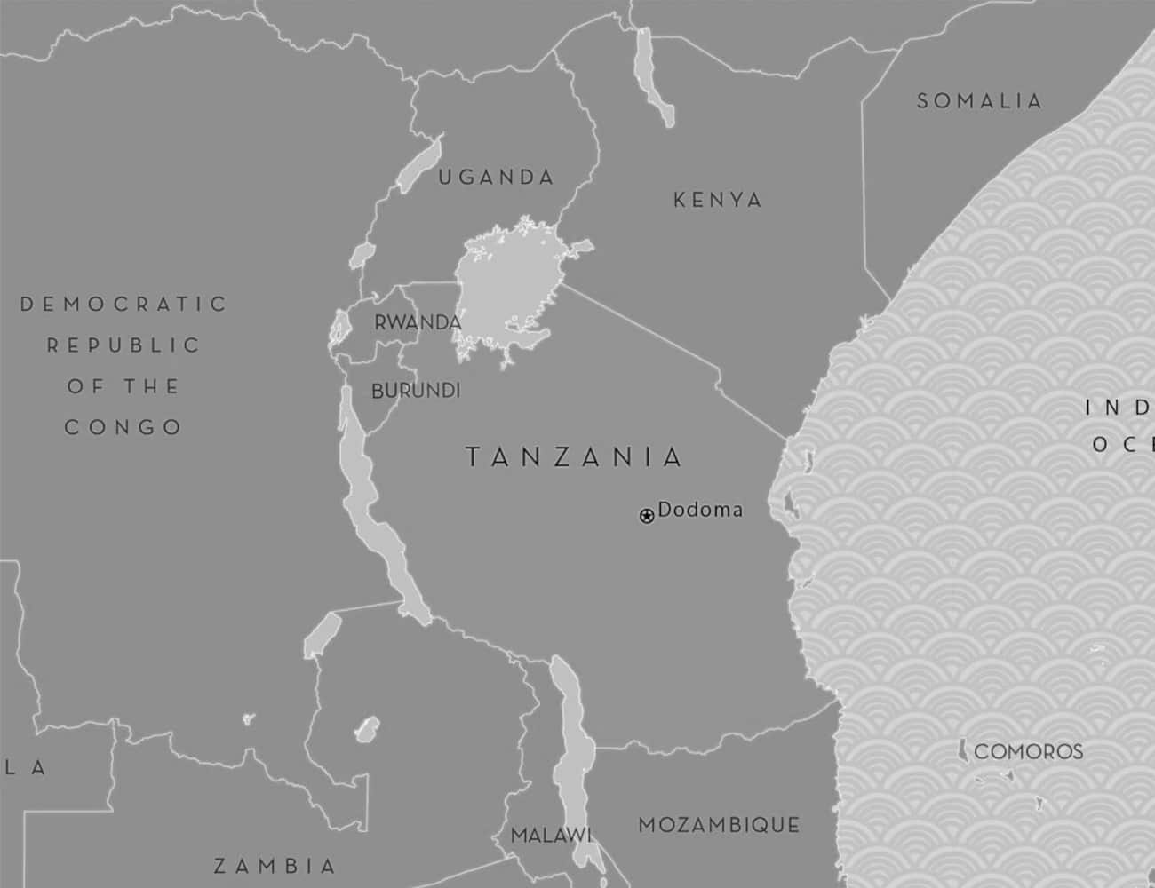 Tanzania's Location on a Map