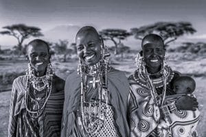 Traditional Maasai clothing and jewelry-Southern Kenya
