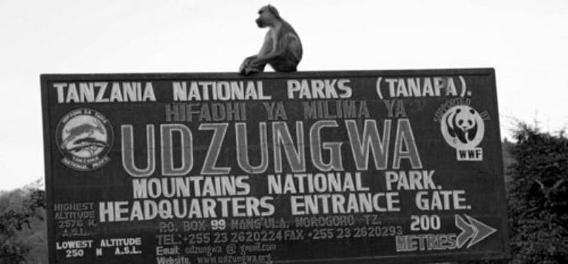 Udzungwa National Park entrance sign