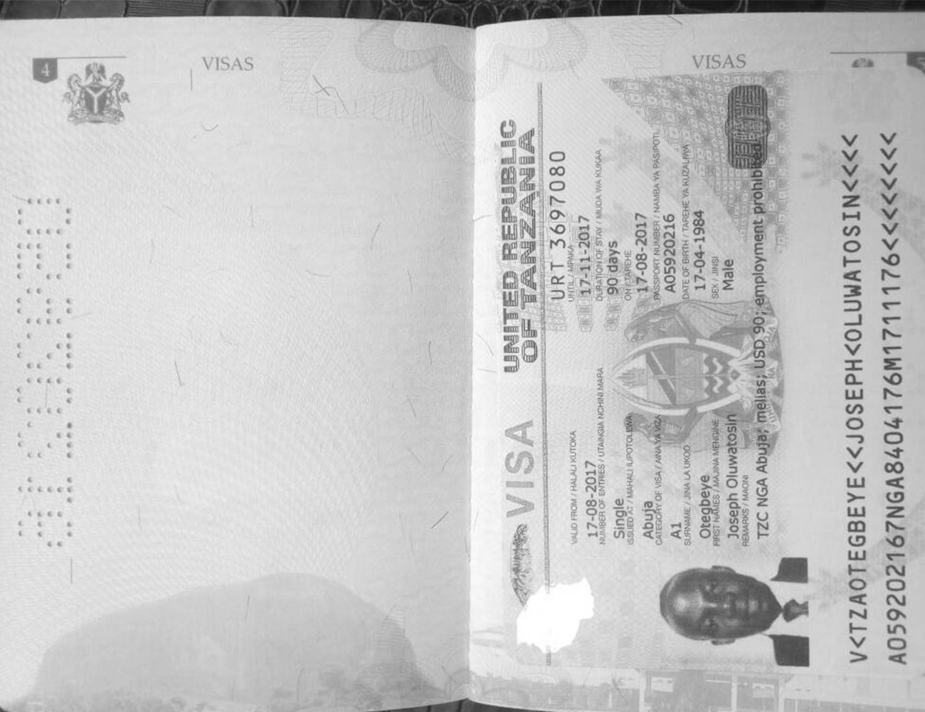 Visa of the United Republic of Tanzania