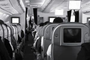 Passengers during the flight