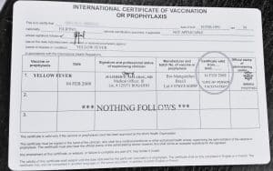 Yellow fever certificate