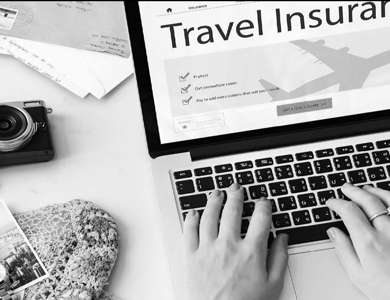 A Person Researching on Travel Insurance