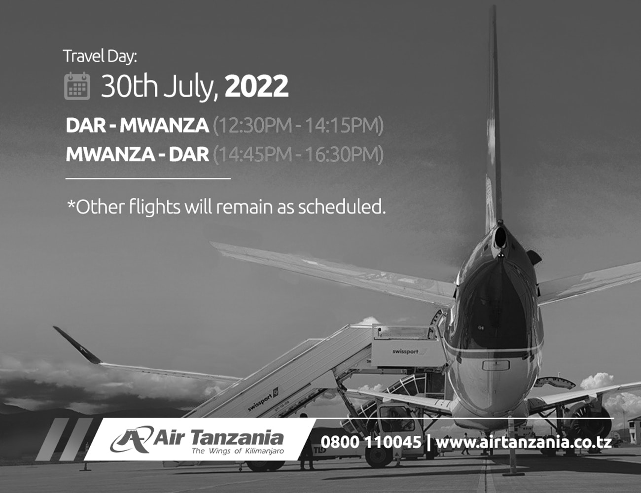 Air Tanzania Flight Deals on their Social Media Pages