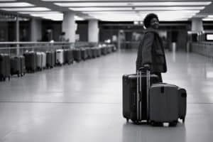 A Black Woman Arriving at the airport