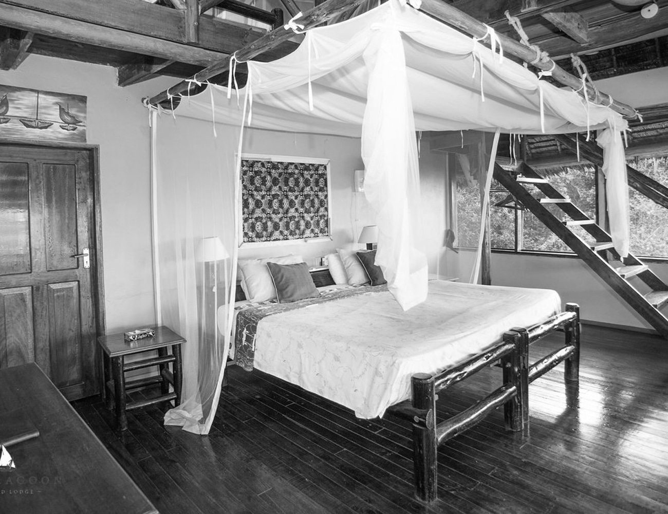 Bedrooms at Lazy Lagoon Island Lodge