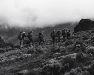 Tourist Climbing Mt. Kilimanjaro
