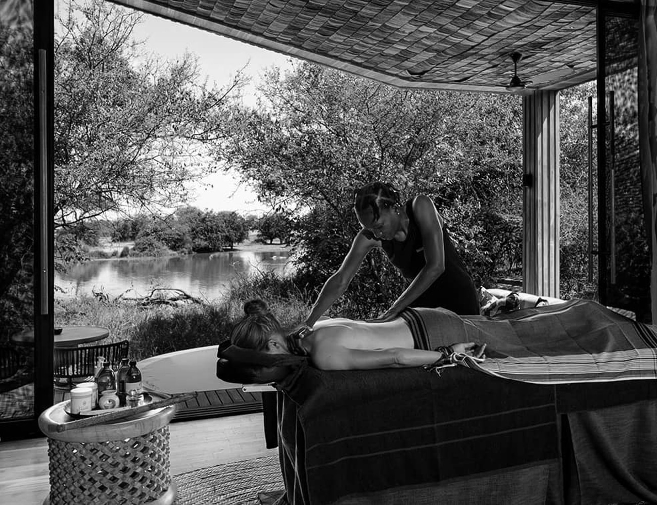 Guest getting a Spa Massage at Grumeti Serengeti River Lodge