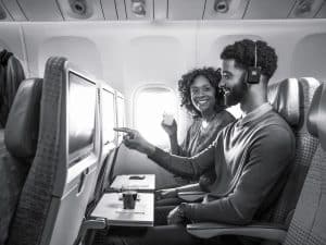 In-flight entertainment and dining options