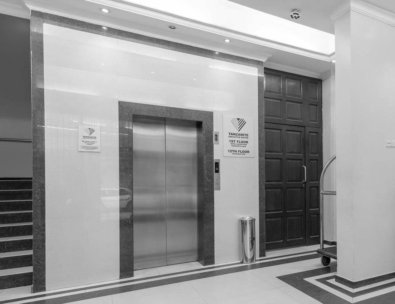 Indoor Elevators at Tanzanite Executive Suite