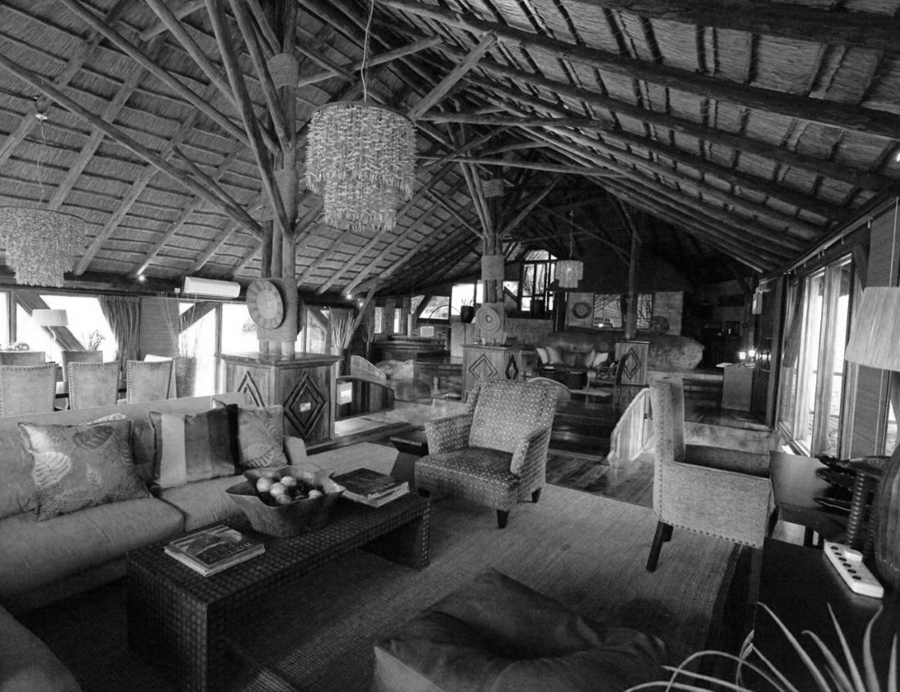 Indoor Lounge at Mivumo River Lodge