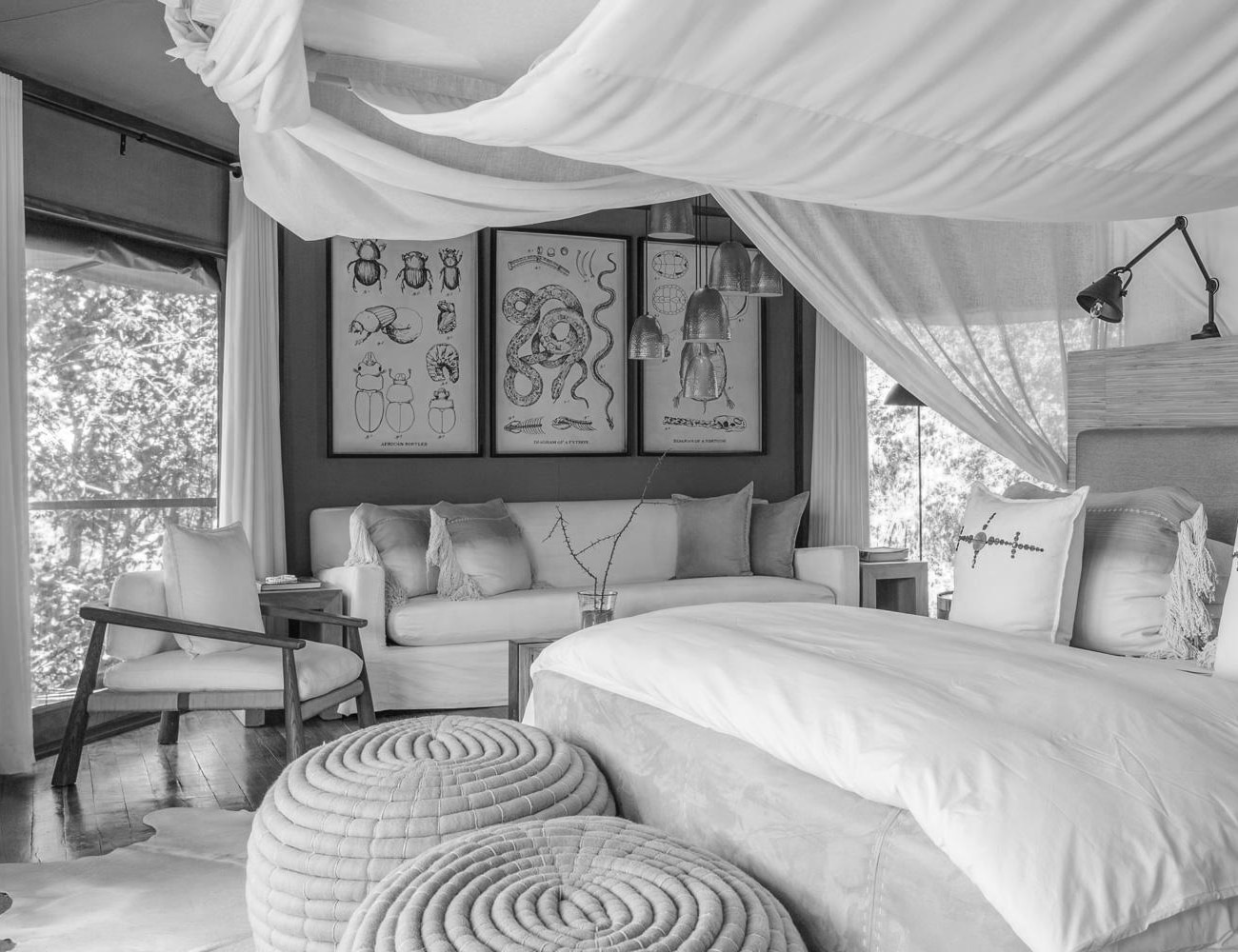 Luxury Bedrooms at Mwiba Lodge