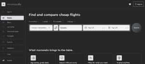 Momondo Flight comparison website