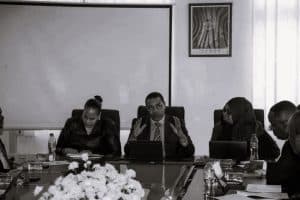 Finance minister of Tanzania in a financial meeting.